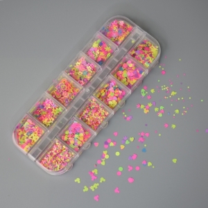 Камифубики неоновые для дизайна в коробочке 12 цветов (BX7)
