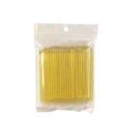 Палочки для маникюра пластиковые желтые с блестками, 100 шт.