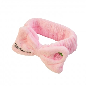 Повязка косметическая бантик клубника нежно-розовый GRE250